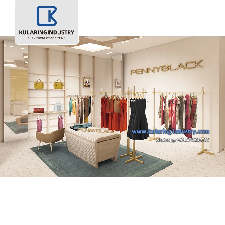 Factory Made Clothing Store Design  Retail Garment Display Racks Customized Women Boutique Clothing Shop Furniture For Ladies