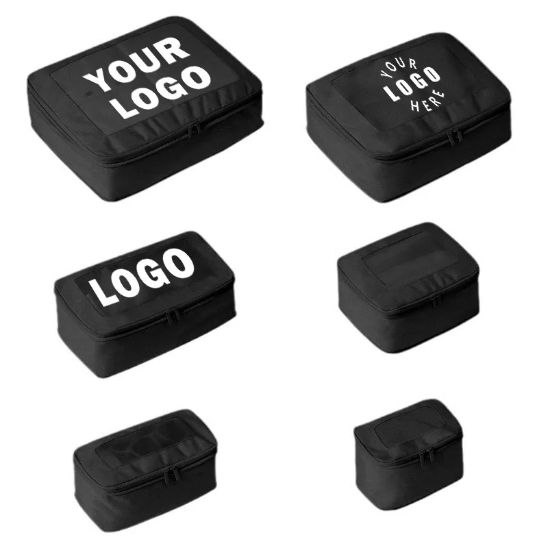 Customizable Lightweight Rpet Fabric Flight Travel Accessories Packing Cubes Set With Zippers Travel Accessory