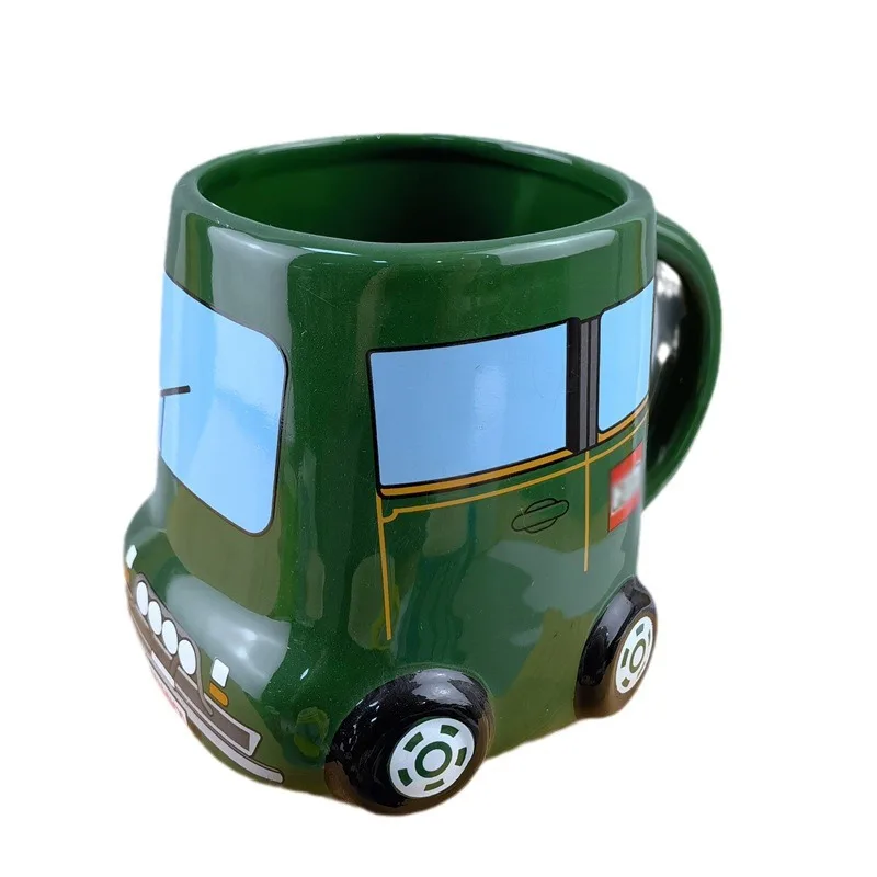 Creative American Style Bus and Taxi Mug Tomeka Ceramic Water Cup and Telephone booth Coffee Mug with Lid for Gifts and Beers