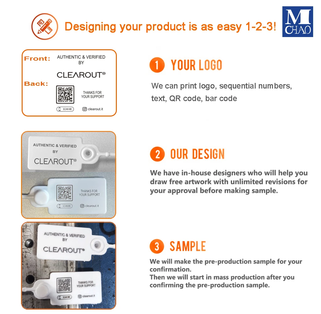Free Charge Customized Printing Logo Disposable Plastic Garment Security Seals Hang Tags Zip Tie for Clothes Shoes Bags