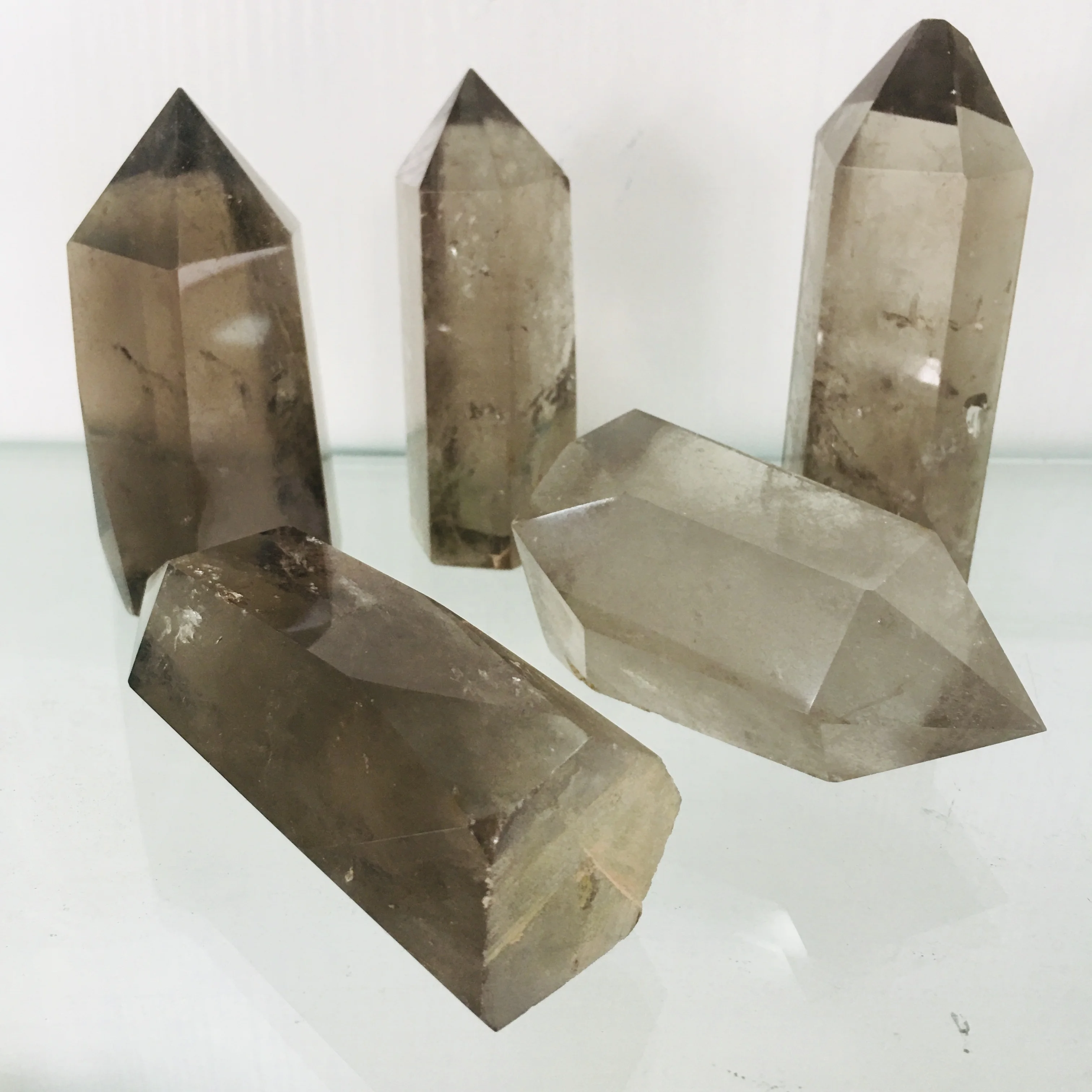 Natural crystals wand smokey quartz healing crystal point