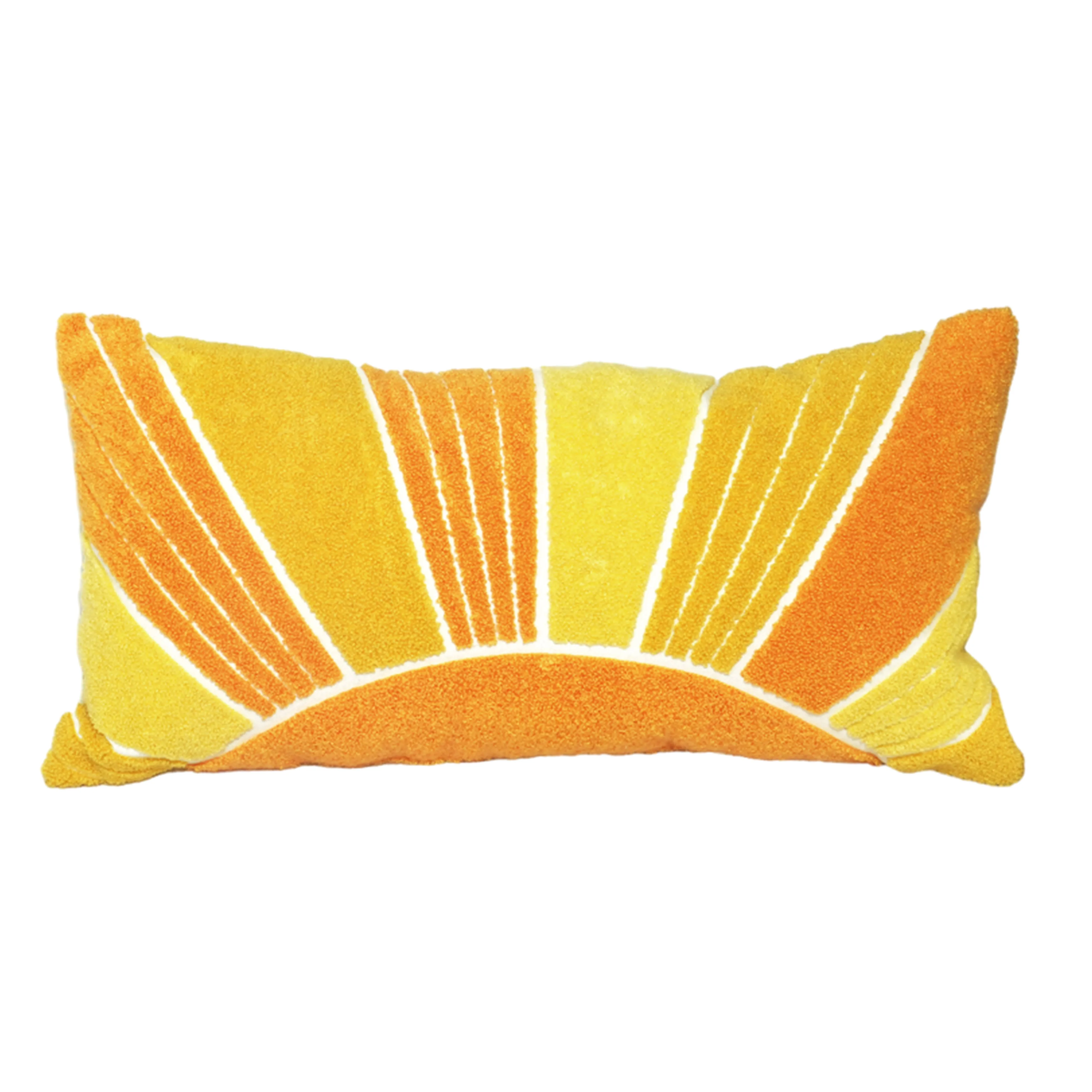 New Promotion Solid Vintage Striped Tufted Sunflower Full Needle Embroidery Knitted Decorative Sofa Cushion Cover Made Acrylic