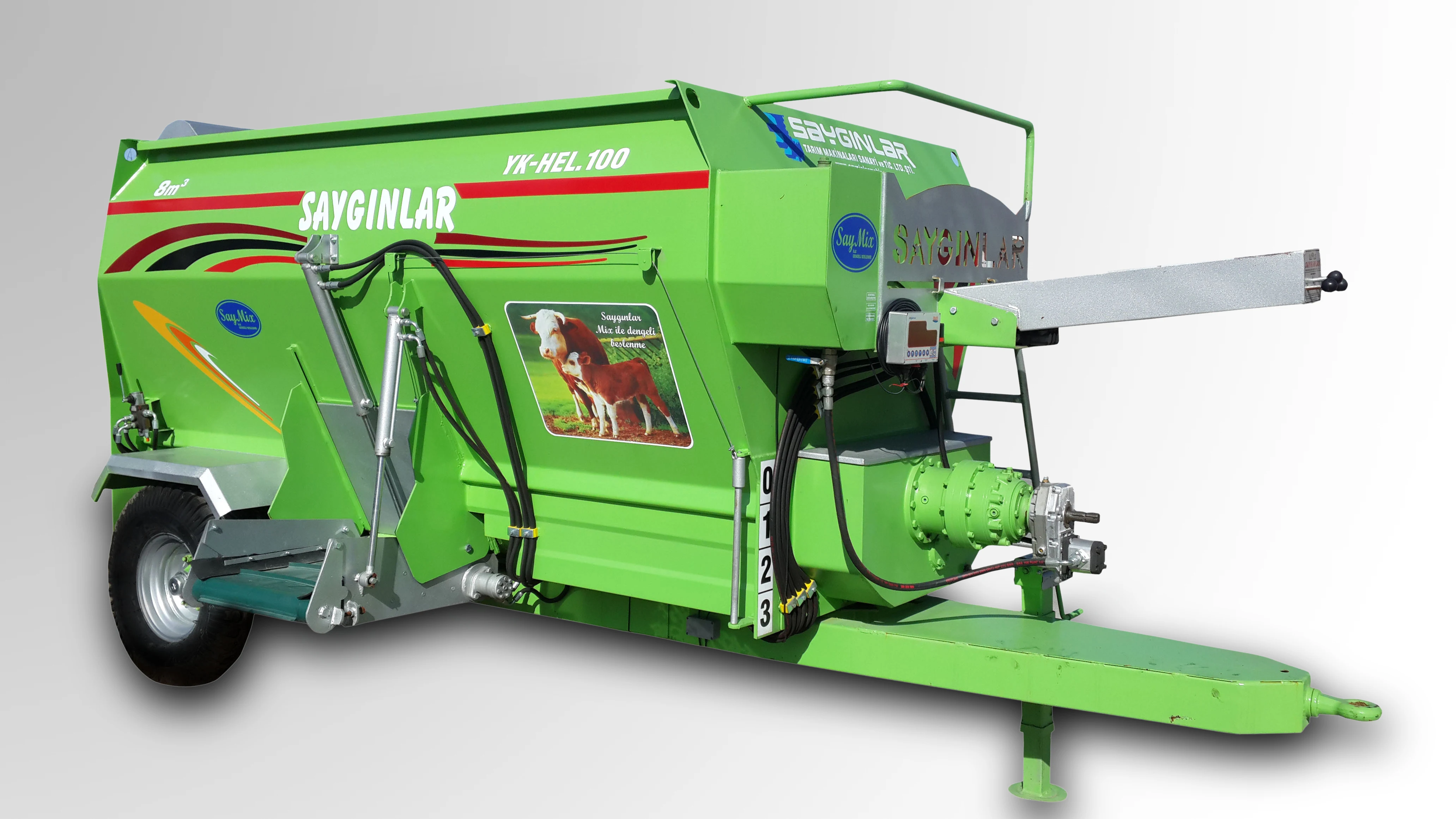 Wagon Horizontal Auger High Quality Tmr Mixer Wagon 8m3 Livestock Feed Mixer Made in Turkey