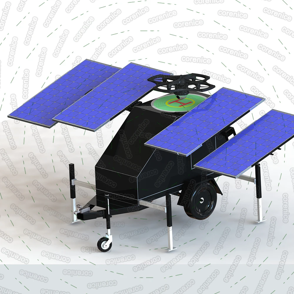 Solar Powered Surveillance System With Trailer Mounted