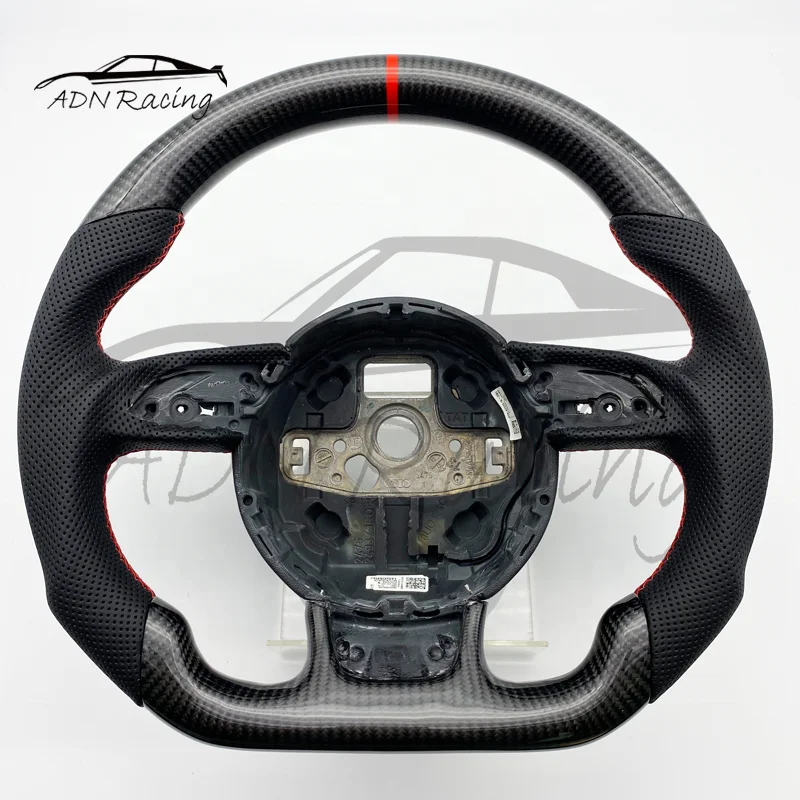 For AUDI B8.5 S4 S5 RS5 RS6 Q5 Q7 Carbon Fiber-Perforated Leather Steering Wheel