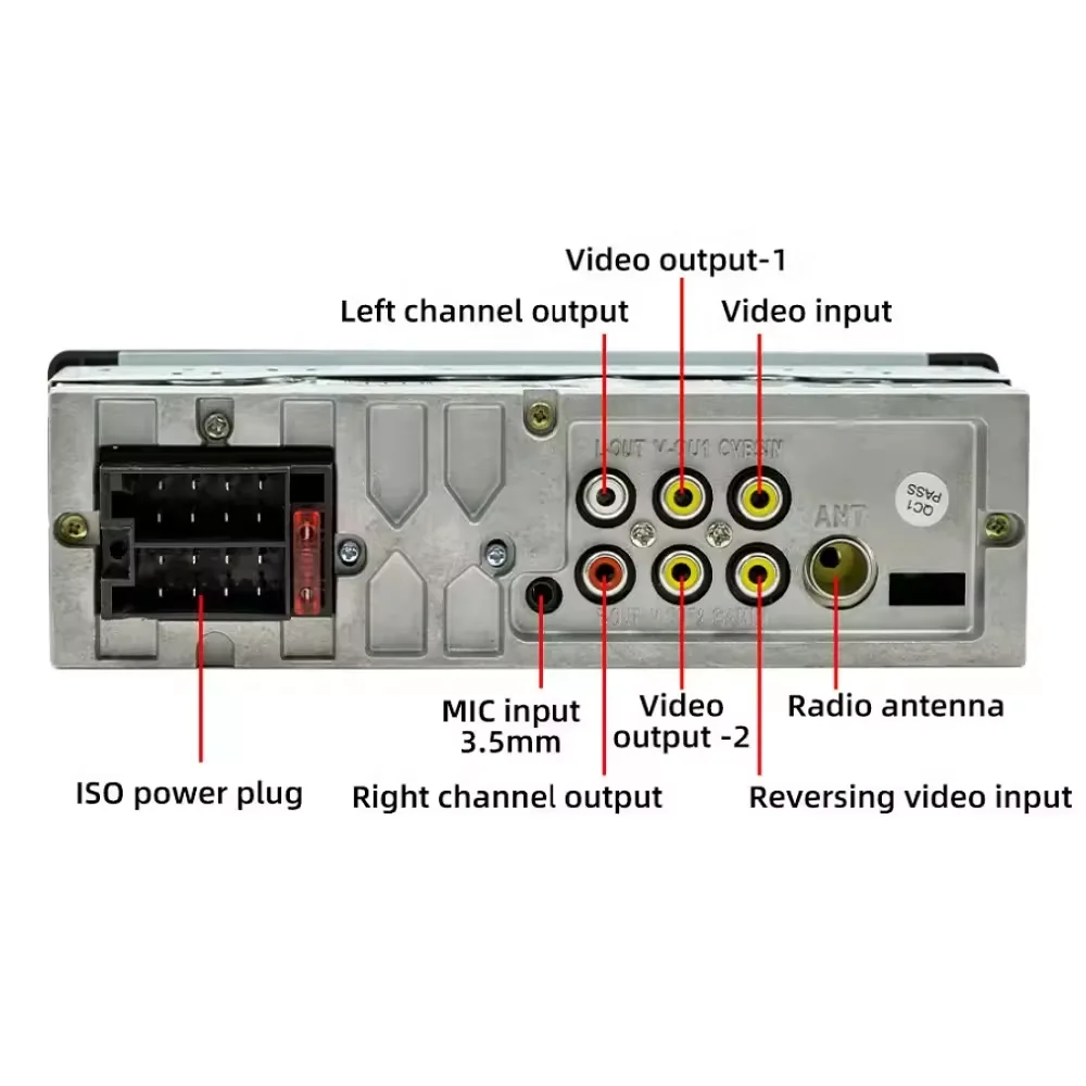 Model 4022D Auto Audio Car Radio Stereo Bluetooth Support Rear View Camera 4.1 Inch 1 Din 12V Screen Display FM English