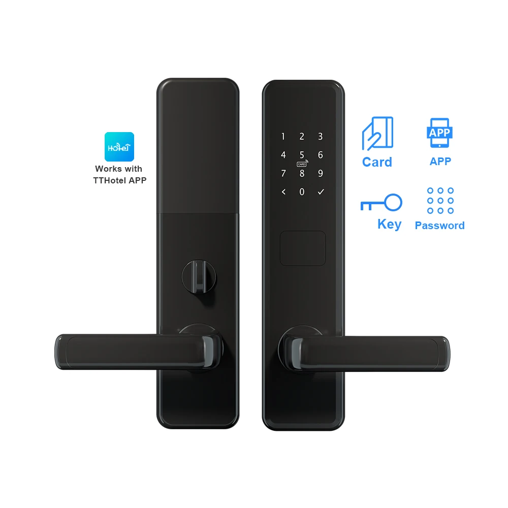 Ble Wi-Fi электронный цифровой кодовый RFID-ключ для карты, умный дверной замок для отеля с программным обеспечением управления