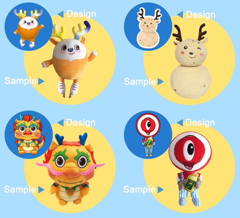 Low MOQ Custom Plush Animal Mascot Company Logo Anime Toys Juguete De Peluche Dolls Stuffed Keychain Toy