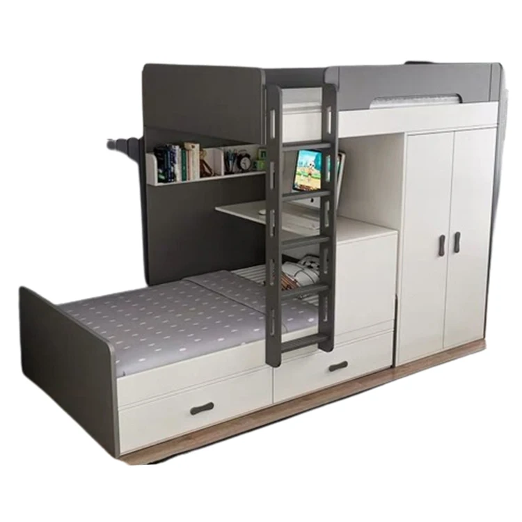 Loft Bed With Desk, Loft Bed With Slide, Adult Loft Bunk Bed With Wardrobe And Table, Low Loft Bed, Adult Loft Bed Closet
