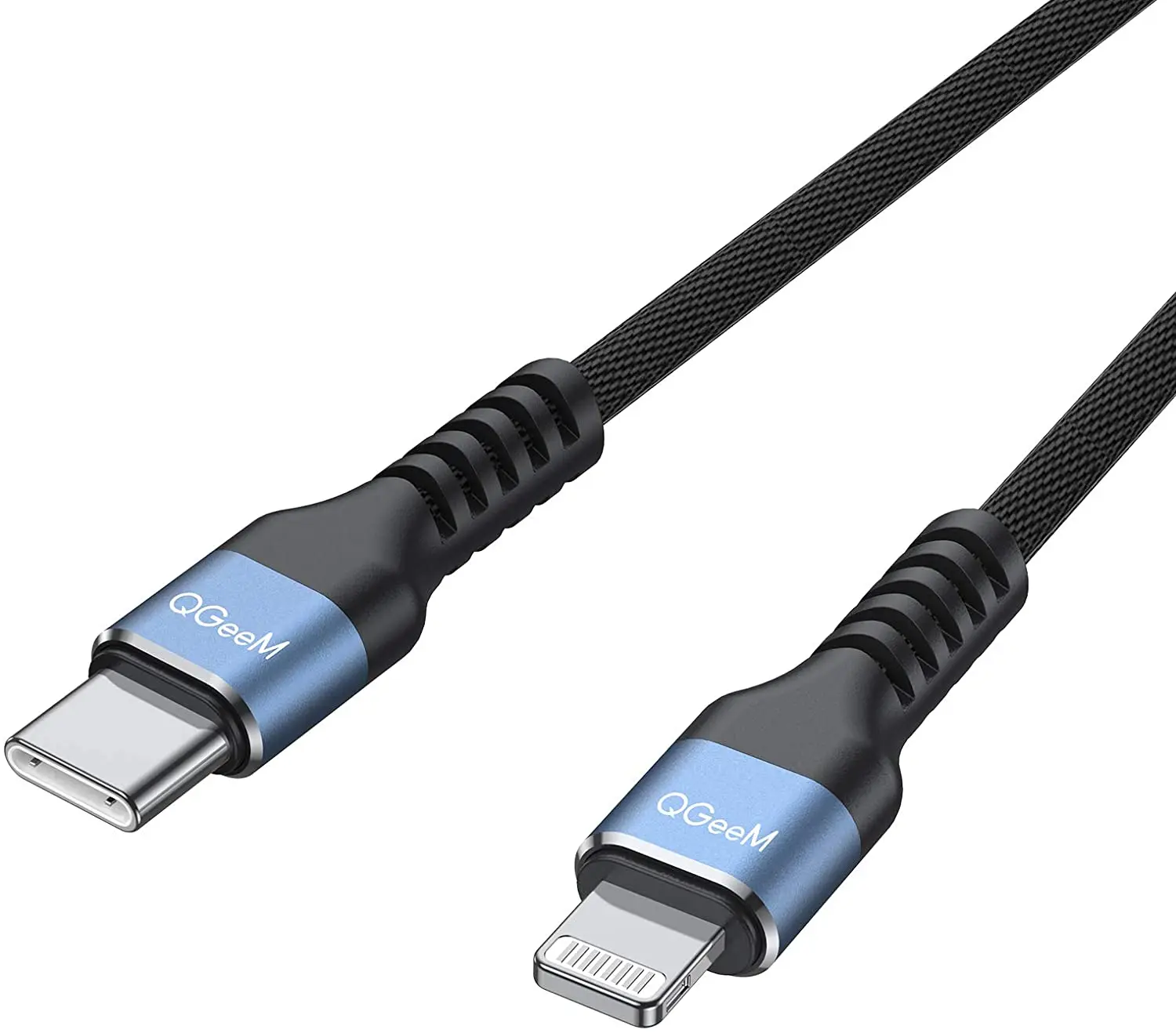 QGeeM MFi Certified Charger Cable Fast Charging Data Sync Transfer Cord Phone Power USB C to Lightning Cable