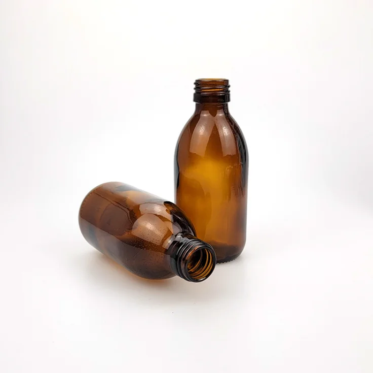 30ml 50ml 100ml Amber Energy Drink Bottle Syrup Glass Bottle with Aluminum Screw Cap