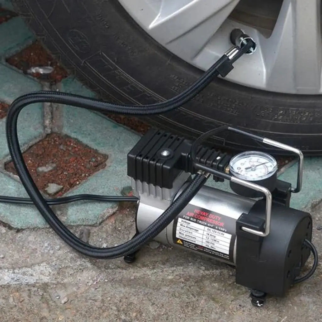 Household Electric Mini Air Compressor Car Electric Portable Auto Digital Tire Inflator Metal Car Air Compressor