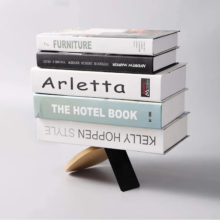 Modern book ends for heavy books home office library wooden bookend office