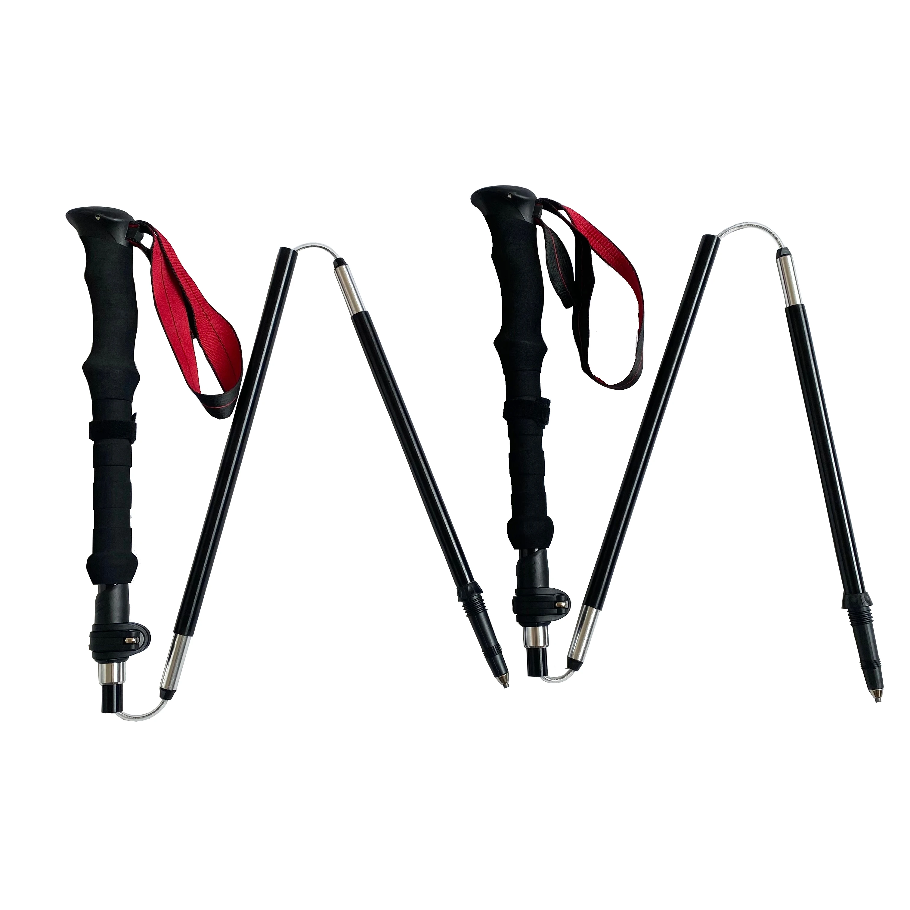 Self Defense Trekking Stick Telescoping 3 Section Nordic Walking Stick Foldable Carbon Camping & Hiking Tungsten 24 Hours 135