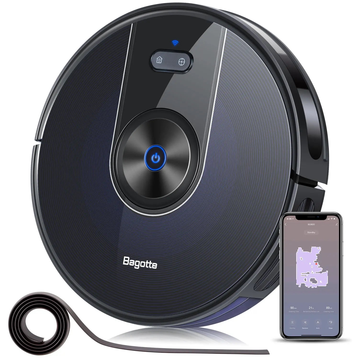 Bagotte BG800 Oem Intelligent China Wifi Buy Prices Mopping Smart Floor Germany Robot Vacuum Cleaner Mop With Mopping Function