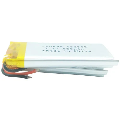 Rechargeable Battery 652555 3.7v 950 Mah Lithium Batteries Battery Silver Lithium Polymer 500 Times 18 G 12months,12 Months 0.5C