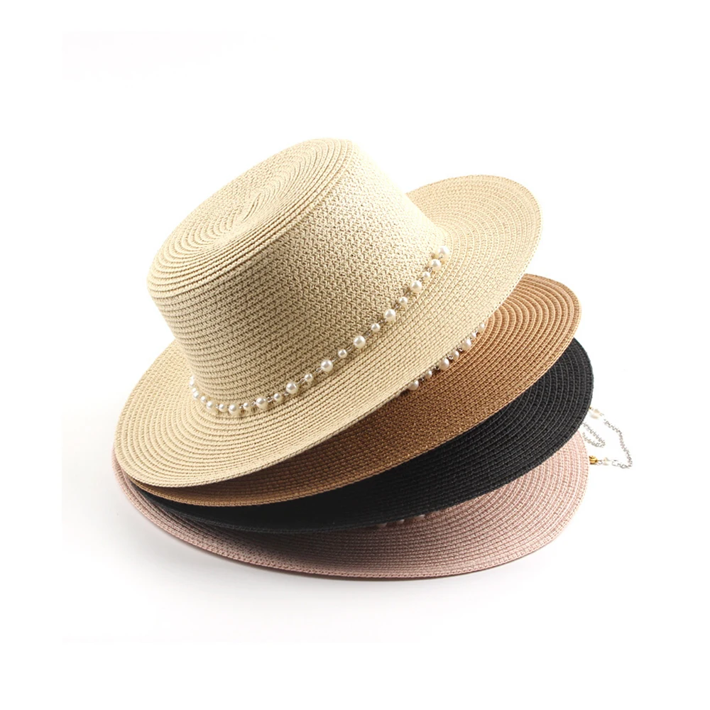 High Quality Fashion Classic Design Sun UV Protection Wholesale Beach Cap Paper Straw Panama Cap Unisex Straw Hat
