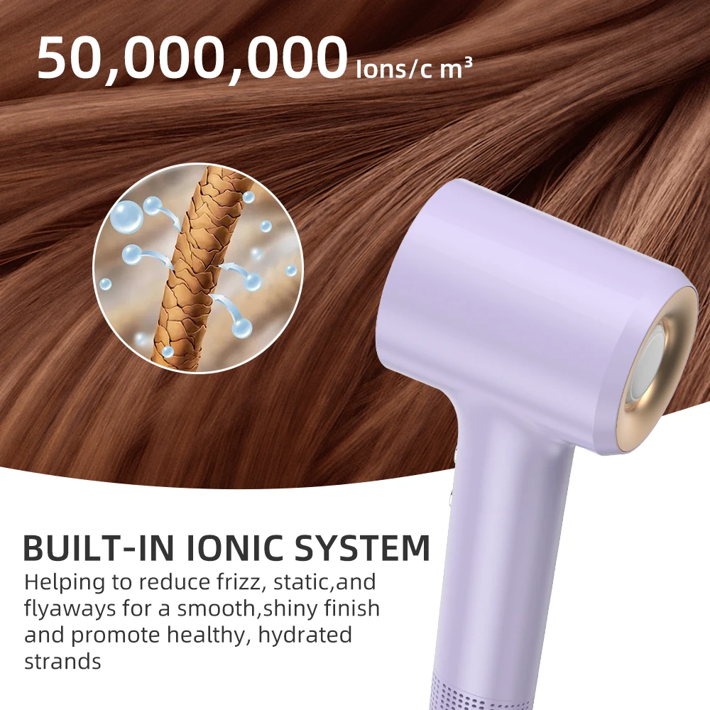 Portable 5 In 1 Original Small Hair Brush Blow Dryer 1800W Hand High-Speed Brushless Motor Hair Dryer with Comb