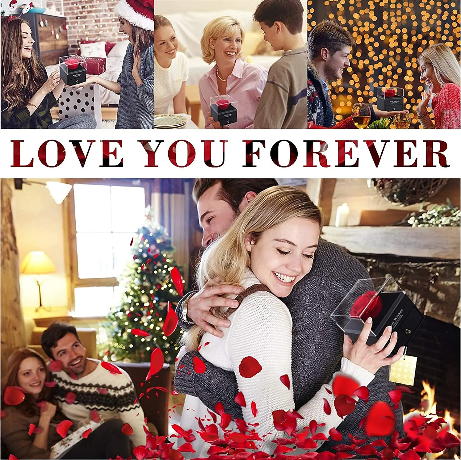 Flower Jewelry Gift Box Jewelry Custom Logo Gold Rose Magnetic Jewellery Red Rose Jewellery Gift Box