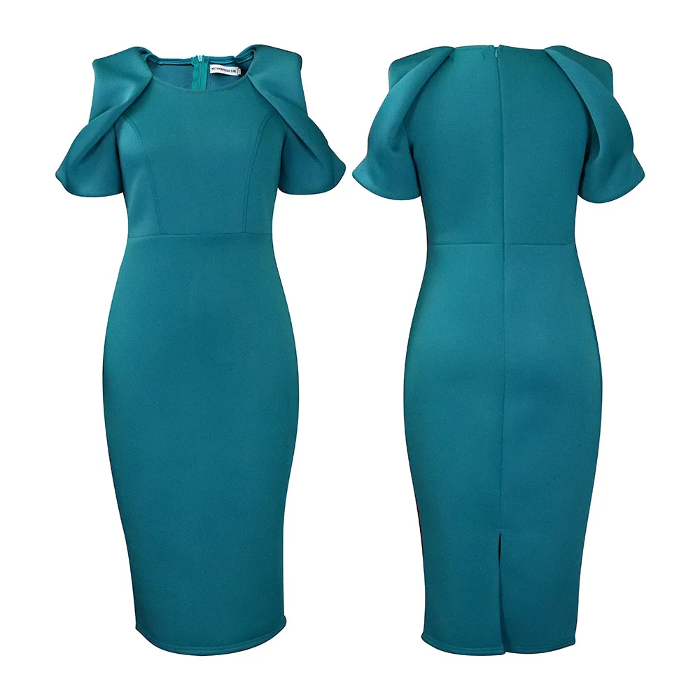 D289 New collections summer spring clothes party business african dress career dresses office midi dresses women lady elegant