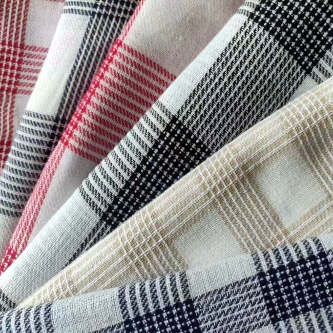 A Grade Stocklot T/C 65/35 Yarn Dyed Plaid Fabric for Shirts