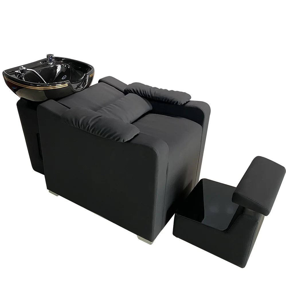 Barber shop beauty salon furniture equipment black hair washing shampoo chair