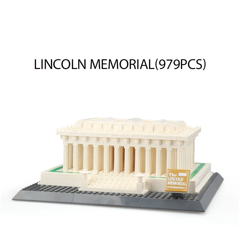 4216 креативный набор блоков MOC Lincoln Memorial-Washington D.C Индивидуальные строительные блоки маленькие частицы Классическая собранная детская игрушка