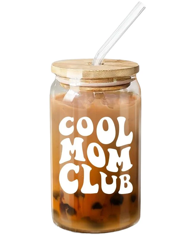 Usa Warehouse 20 Oz 16 Oz casual  Double Wall Sublimation Snowglobe Glass Clear Soda Beer Can Cup Jar With Bamboo Lid And Straw