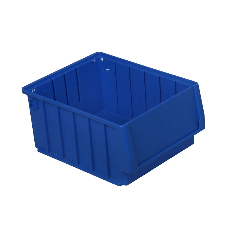 Heavy duty blue colour spares parts boxes stackable warehouse shelf bin plastic storage bins