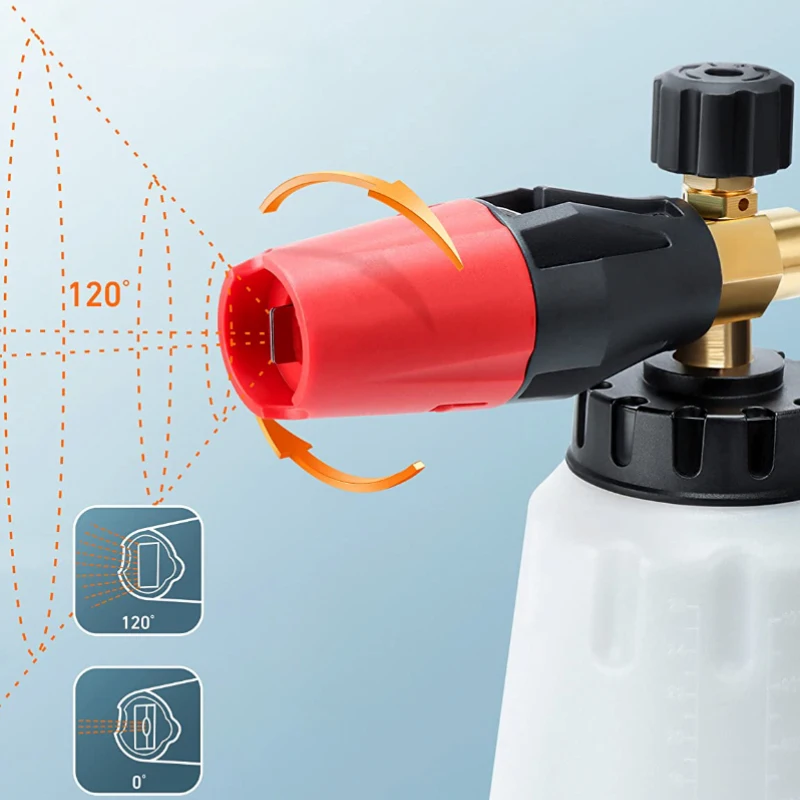 Foam Cannon For Pressure Washer Transparent Bottle Heavy Duty Quick Connect High Pressure Snow Foam Lance