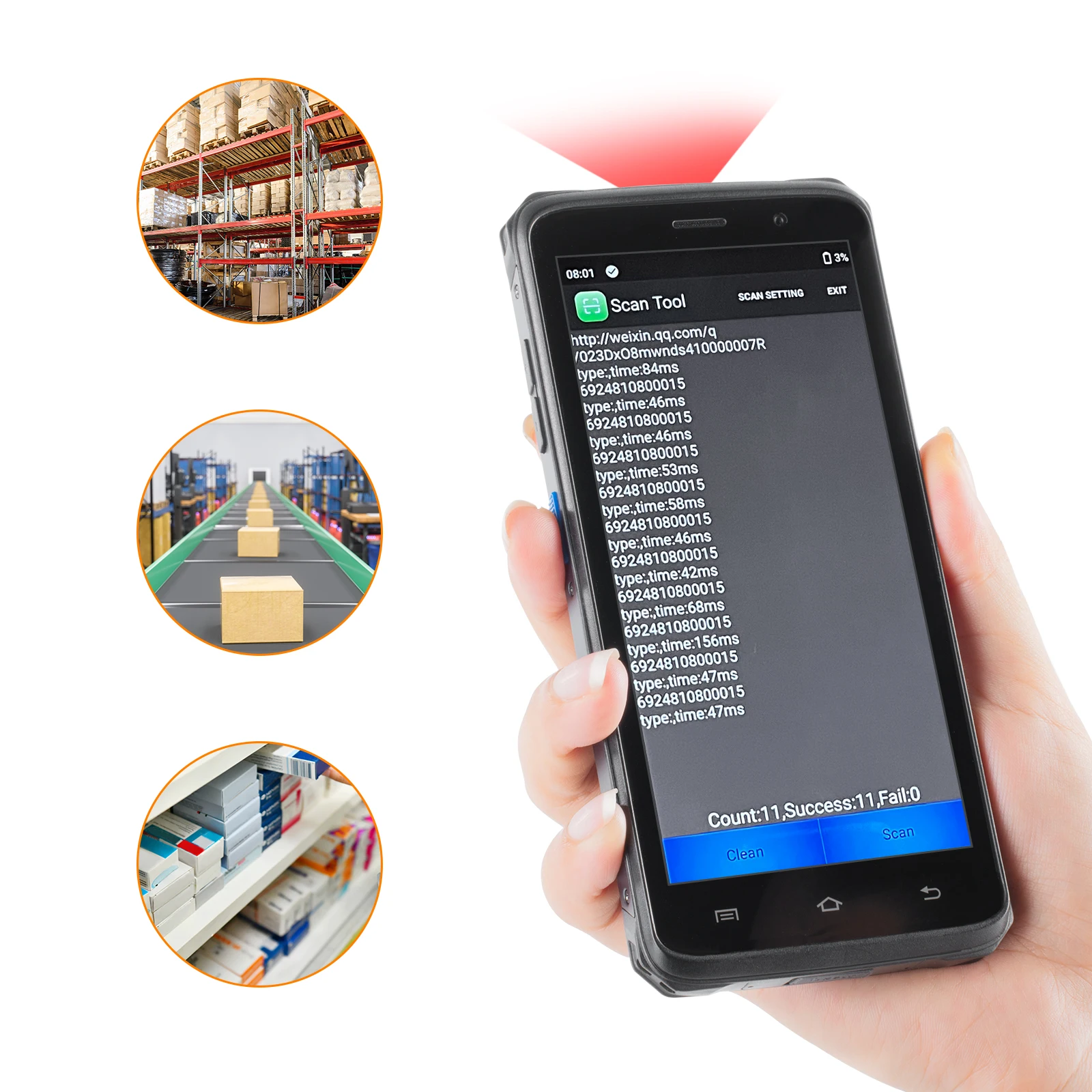 64GB+6GB Large Memory Android 10 Industrial Multi-Scenario Application Handheld Device 5.5-inch HD Full Screen Mobile Computer R