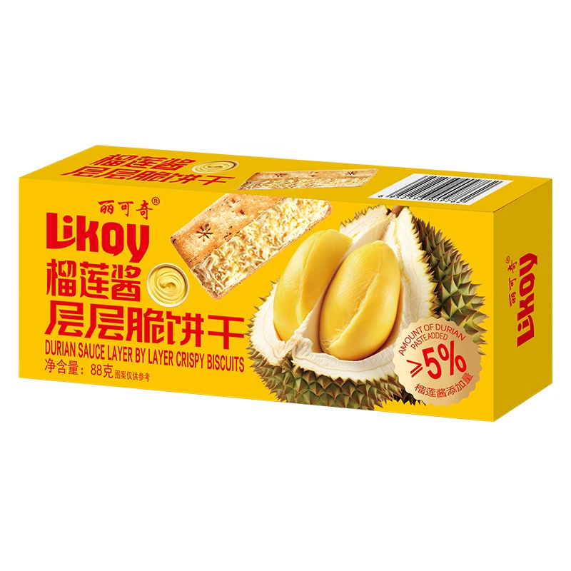 Chinese Snack Durian Paste Crispy Biscuits Durian Flavored Thin Crackers Special Flavor[A3]
