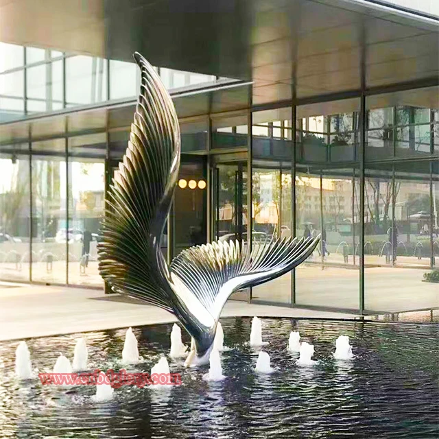 Outdoor Landscape Design Public Decoration Art decor Beautiful Stainless Steel Feather Sculpture