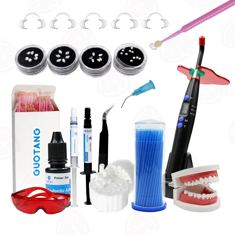 Best price Free OEM Tooth gem kit crystal light cure Professional Teeth gem whitening Diy tooth gem adhesive kit