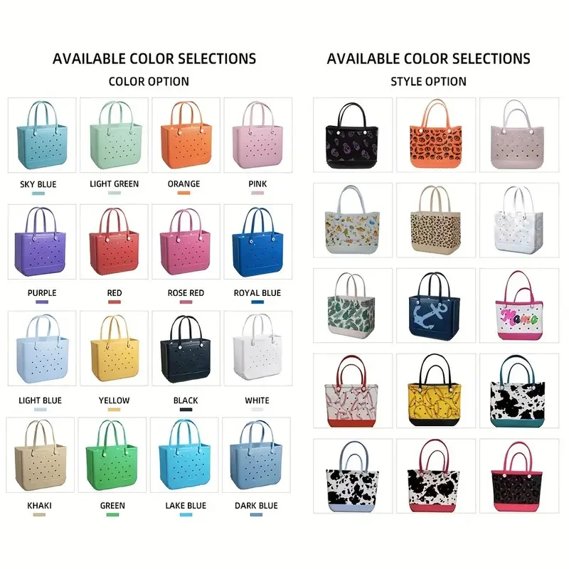handbag waterproof durable rubber silicone eva beach bogg silicone bag can be customized factory oem odm large medium small bogg