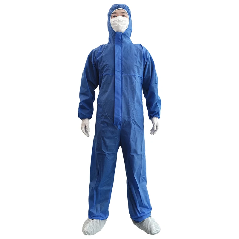 Non Woven Fabric PP Breathable Custom Uniform Factory Workwear PPE Suit Safety Disposable Coverall With Hood