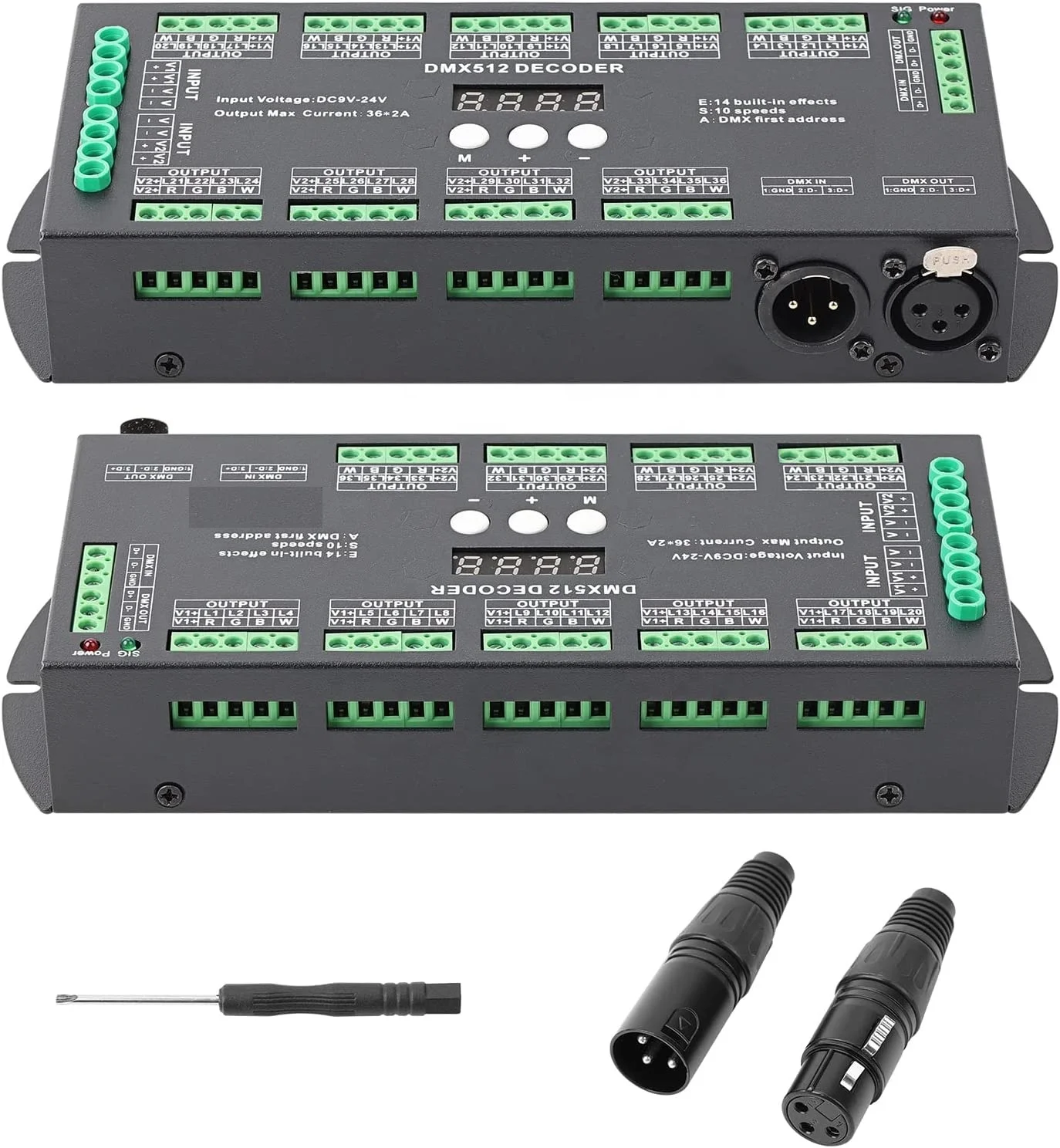 DC9V-24V 2A/CH 30 Channel decoder 512 RGB LED Strip Controller dimmer