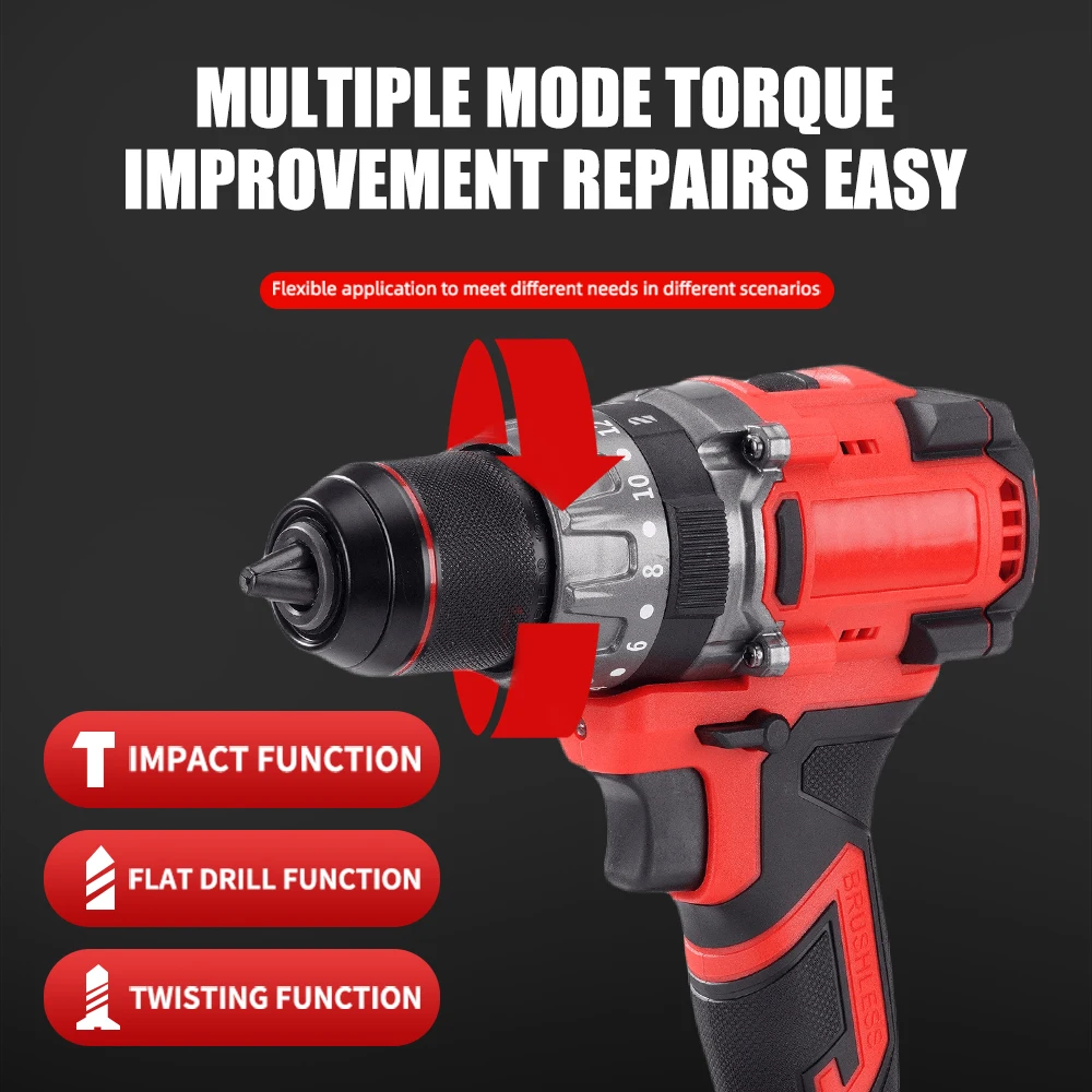 SENGXIN Lithium Battery Electric Drill 21V Cordless Drill with 4.0AH Li Ion Battery Industrial Battery Cordless Drill
