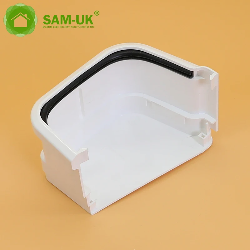 Supply design wholesales customizable size eave water drainage plastic white pvc rain chain gutter bracket