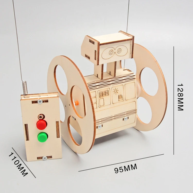 Hot Selling DIY Remote Balancing Smart Robot Safety Wood Toy for Children Student Assemble RC Science Educational Teaching Aids