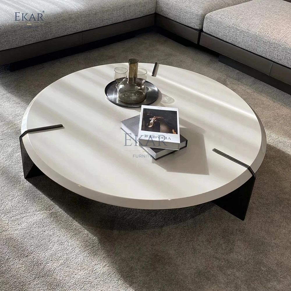 Modern Design round Living Room Coffee Table Set Stylish Practical Furniture with Solid Wood Combination for Home or School Use