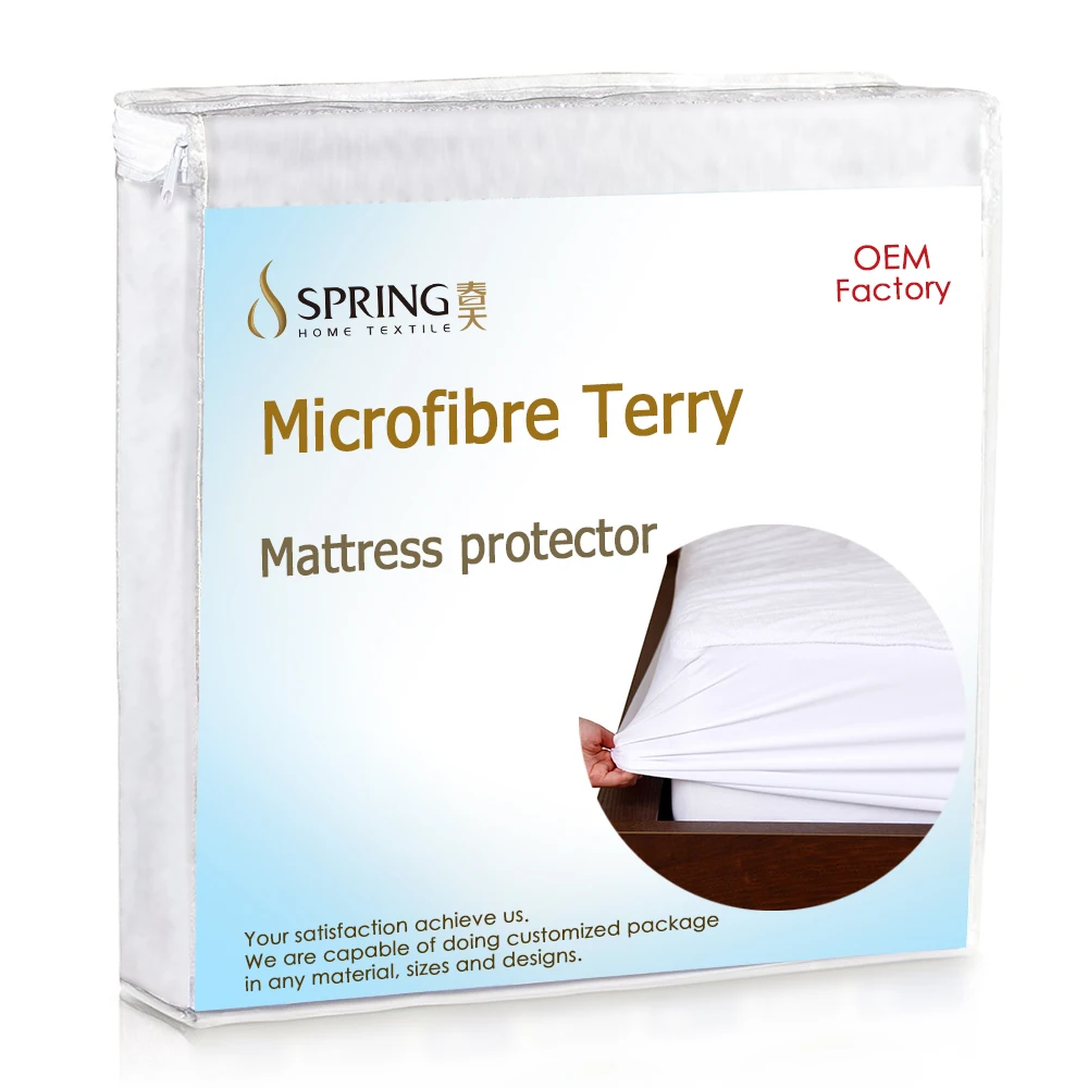 100% Polyester Microfibre Terry Towel protector de cama impermeable Deep  Waterproof  Mattress Protector