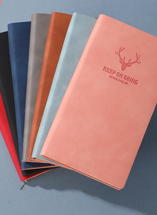 Wholesale A6 A5 B5 Embossed LOGO Sheep Skin PU Leather Softcover Office School Notebook Direct Selling