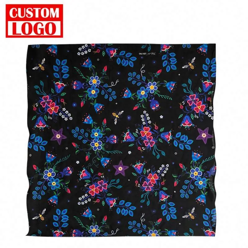 Cheap Customized Solid Color Blank Personalized Gifts Satin Bandanas