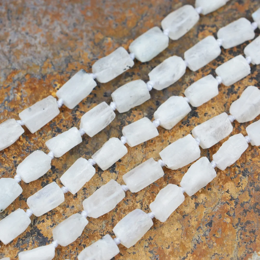 LS-A531 Amazing Natural Gemstone Cylinder Tube Stone Moonstone Beads 5-10mm Irregular Column Beads DIY Jewelry