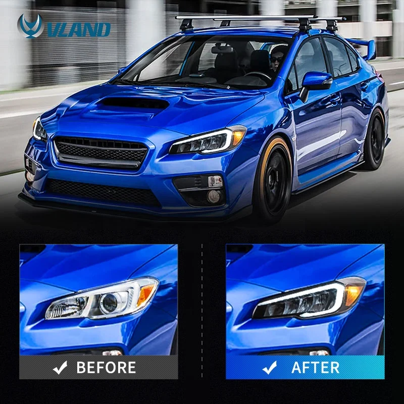 VLAND Factory Full LED Headlights For Subaru Impreza WRX VA STI Head Light Lamp 2015-UP With Sequential & Welcome Breathing