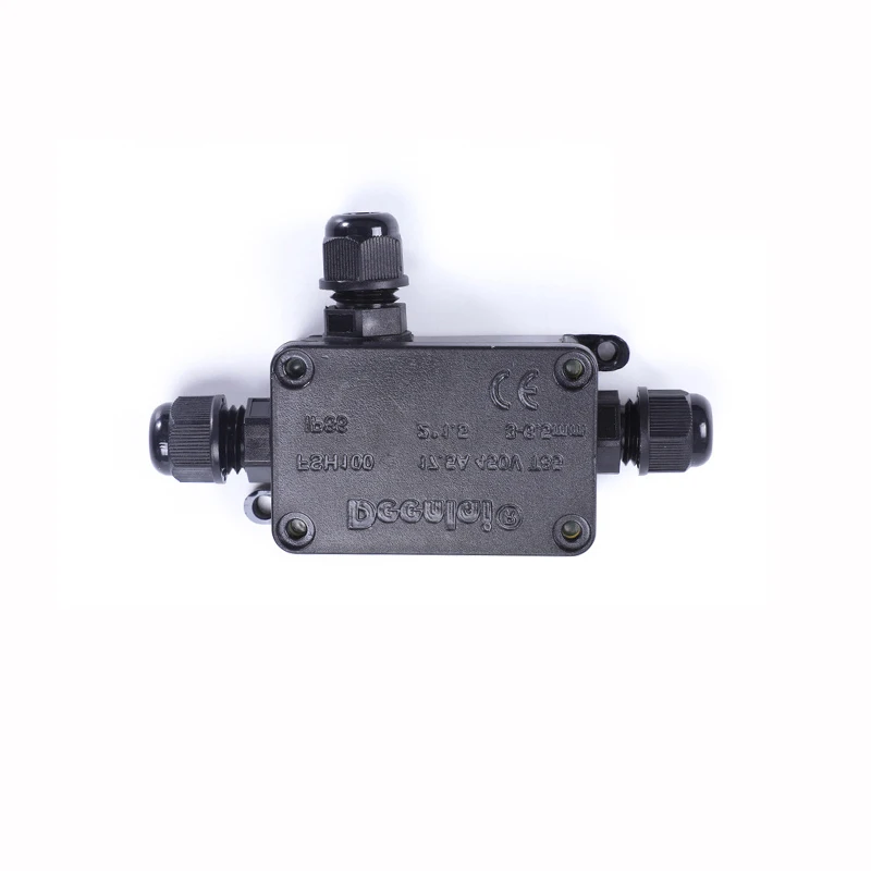 IP68 3 way waterproof Junction box with M9 M12 M14 waterproof connector for outdoor