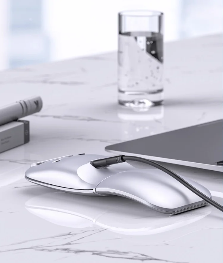 2021 hot-sell foldable wireless mouse folding wireless mouse office lightweight portable laptop wireless fold dual-mode mouse