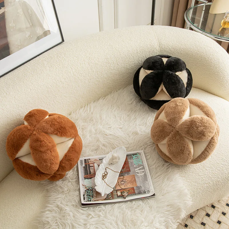 Vintage embroidered ball shaped plush pillows with hand sewn concealed seam sofa sample rooms for simple pillows