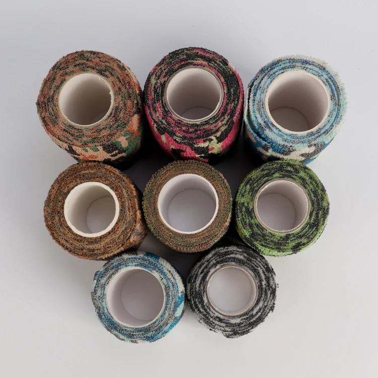 Colored Camouflage Printed Pattern Non-woven Cohesive  Bandage For Camping Hunting